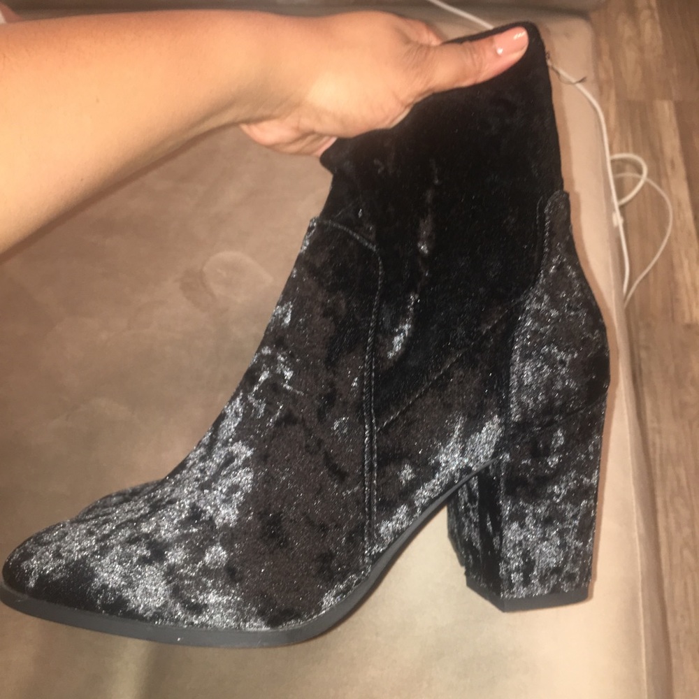 Black Ankle Booties (“Suede”) Heels